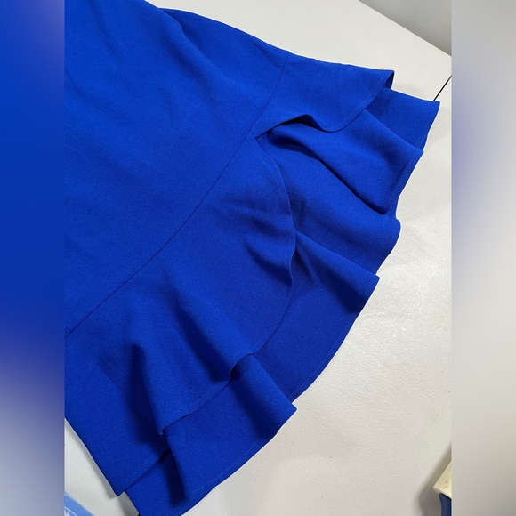 Eliza J Royal Blue sheath ruffled hem V-Neck Mini cocktail Dress, NWT, size 8 - Picture 8 of 17